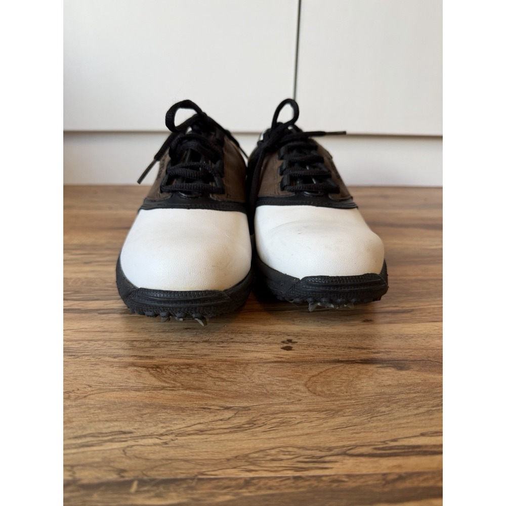 Footjoy Junior Golf Shoes Cleats Style 45020 Brown White FJ Size 4 M Waterproof - Picture 3 of 9
